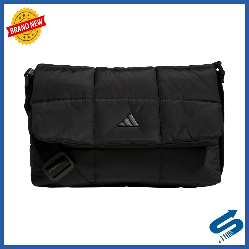 Quilted Puffer Crossbody Bag with Adjustable Strap, Zippered Compartment - Picture 1 of 7